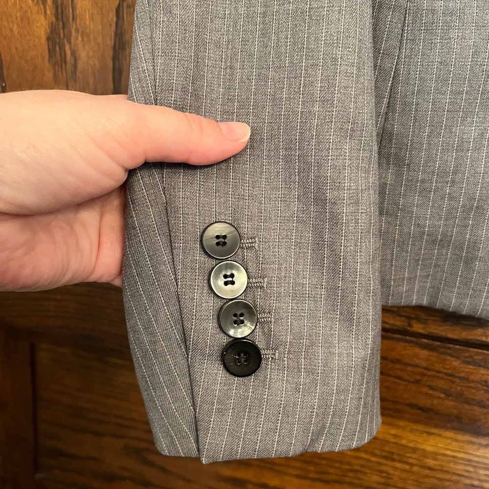 BOSS Hugo Boss Jelenna Pinstripe Wool One-Button Blazer Jacket, 2 - Picture 5 of 11